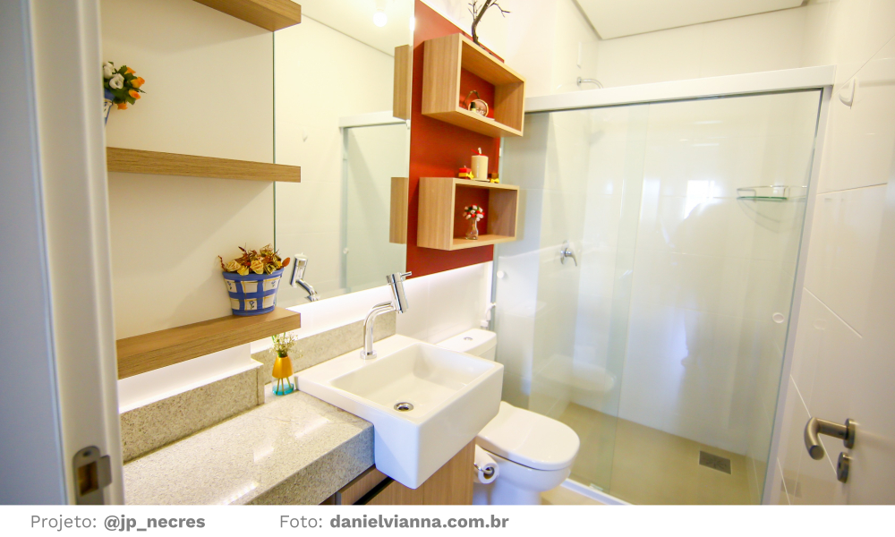 Banheiro planejado desenvolvido pela Móveis Cé
